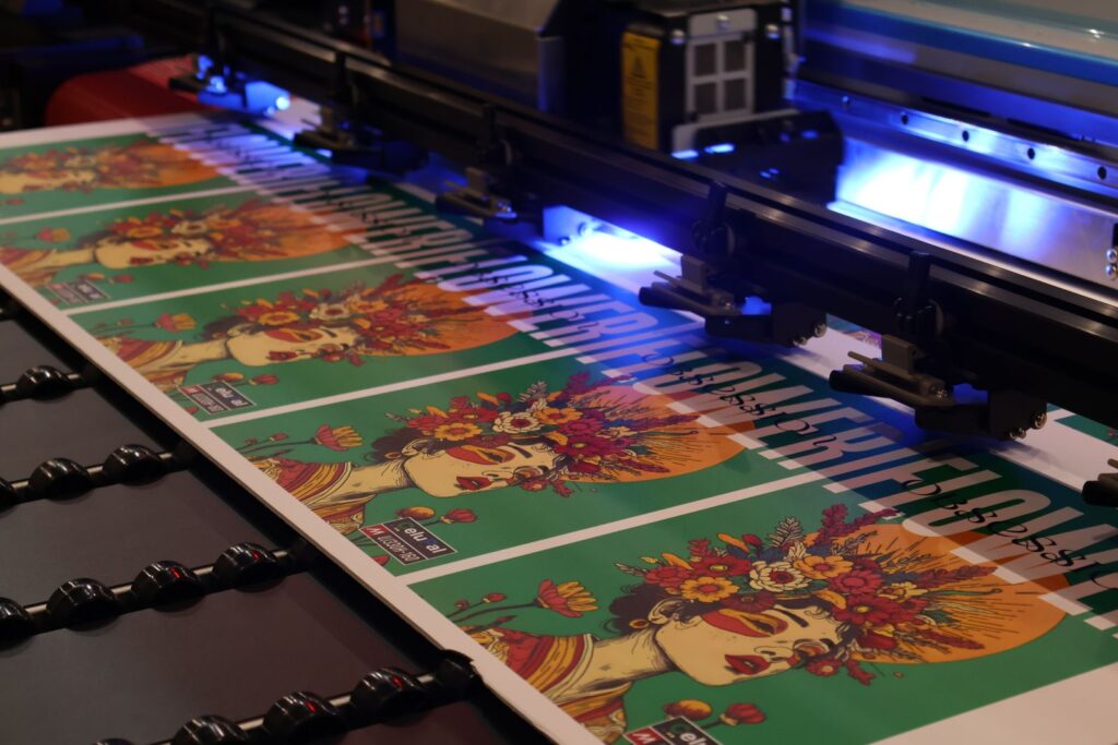 Posters coming off a large-format printer