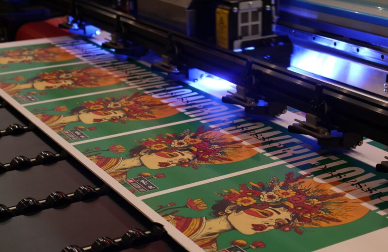 Posters coming off a large-format printer